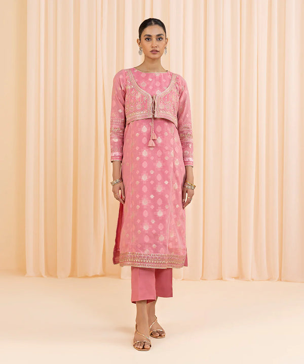 2 PIECE - EMBROIDERED JACQUARD SUIT