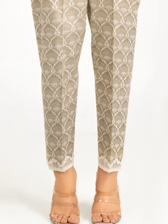 Luxury Pret Indian Raw Silk Screen Printed Embellished Trouser | ILP-TR-22-07 1PC