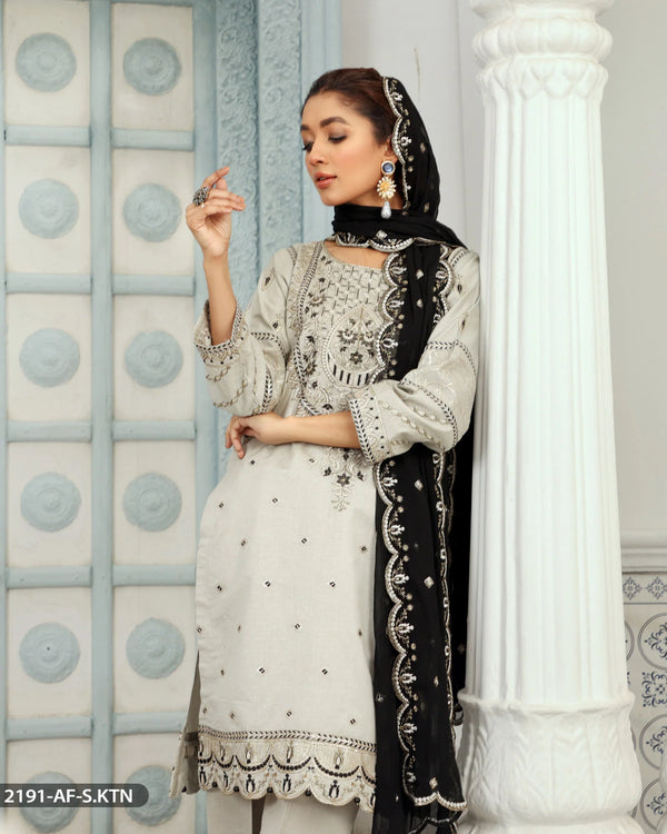 Formal 3PC- Embroidered-Dress