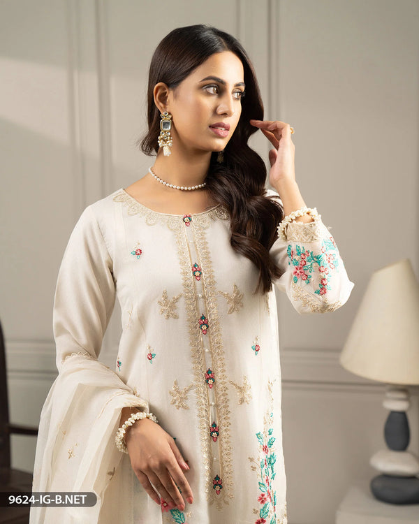 Embroidered Bori Net Suit